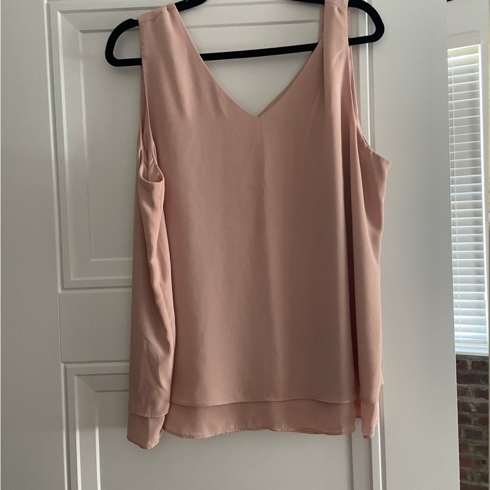Ann Taylor Factory Blush Pink V-Neck Blouse